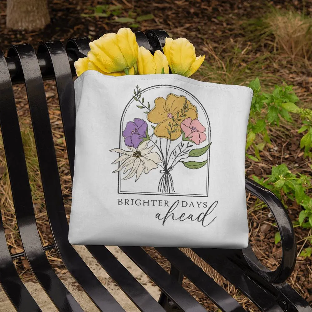 Brighter Days Ahead Spring Wildflower Square Classic Tote Bag