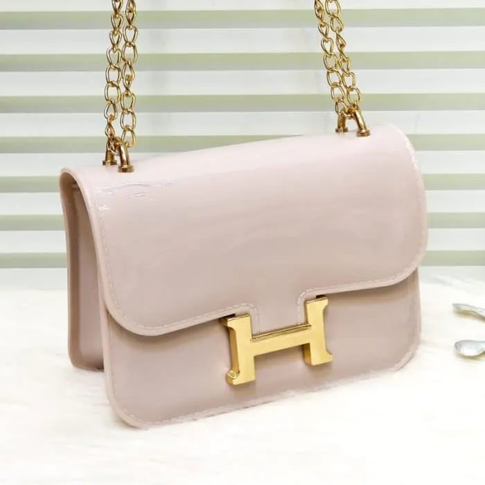 Cute Mini Jelly Purse for Girls Pearl Handle Chain Shoulder Handbags