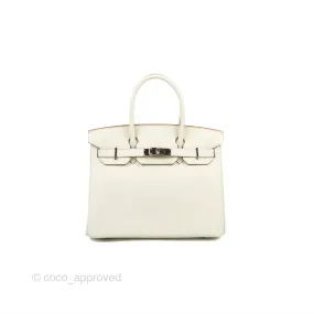 - DM/Email To Purchase - Hermès Retourne Birkin 30 Mushroom Togo Palladium Hardware
