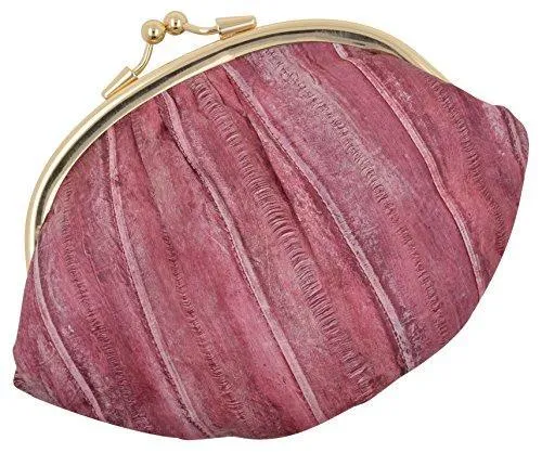 EW10-BIG/NEW WATERPROOF EEL SKIN LARGE DOUBLE COIN CHANGE PURSE WALLET