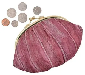 EW10-BIG/NEW WATERPROOF EEL SKIN LARGE DOUBLE COIN CHANGE PURSE WALLET