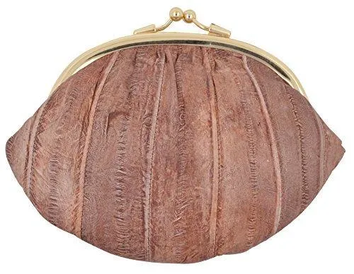 EW10-BIG/NEW WATERPROOF EEL SKIN LARGE DOUBLE COIN CHANGE PURSE WALLET
