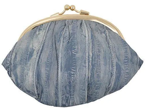 EW10-BIG/NEW WATERPROOF EEL SKIN LARGE DOUBLE COIN CHANGE PURSE WALLET