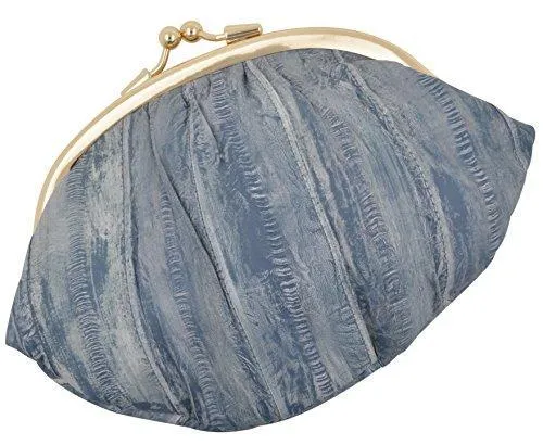 EW10-BIG/NEW WATERPROOF EEL SKIN LARGE DOUBLE COIN CHANGE PURSE WALLET