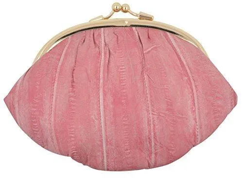 EW10-BIG/NEW WATERPROOF EEL SKIN LARGE DOUBLE COIN CHANGE PURSE WALLET