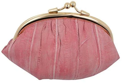EW10-BIG/NEW WATERPROOF EEL SKIN LARGE DOUBLE COIN CHANGE PURSE WALLET