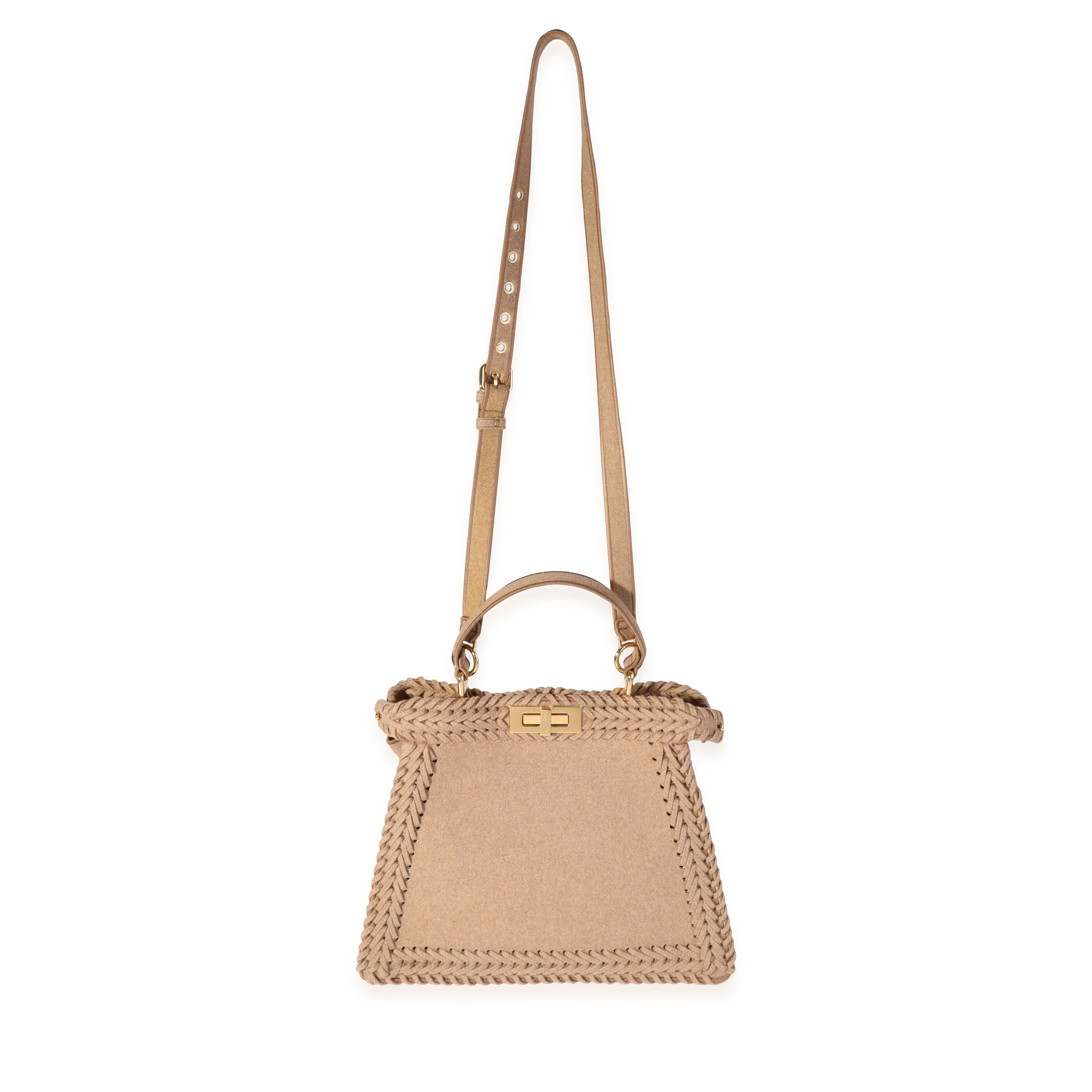 FENDI Beige Flannel Medium Peekaboo ISeeU Bag