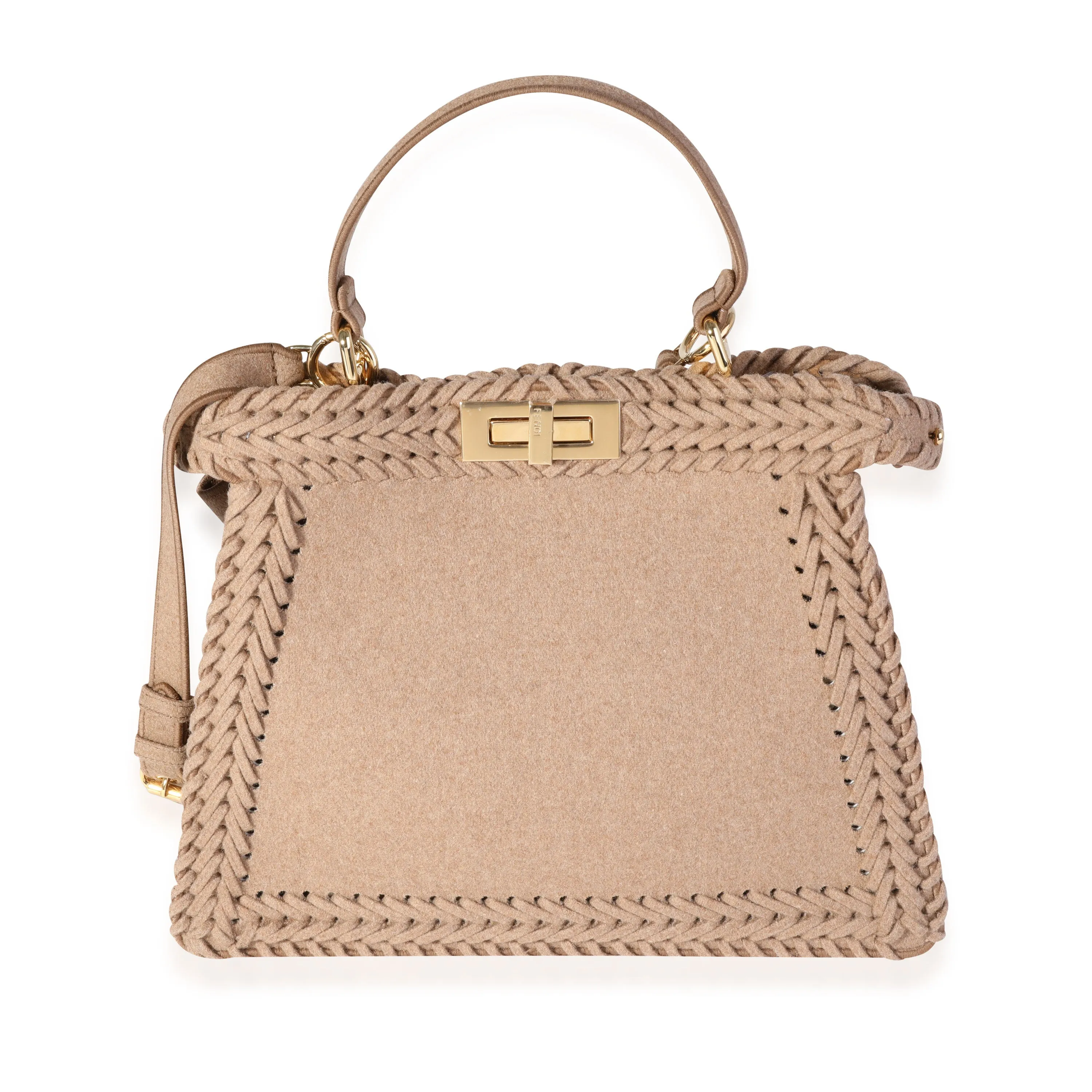 FENDI Beige Flannel Medium Peekaboo ISeeU Bag