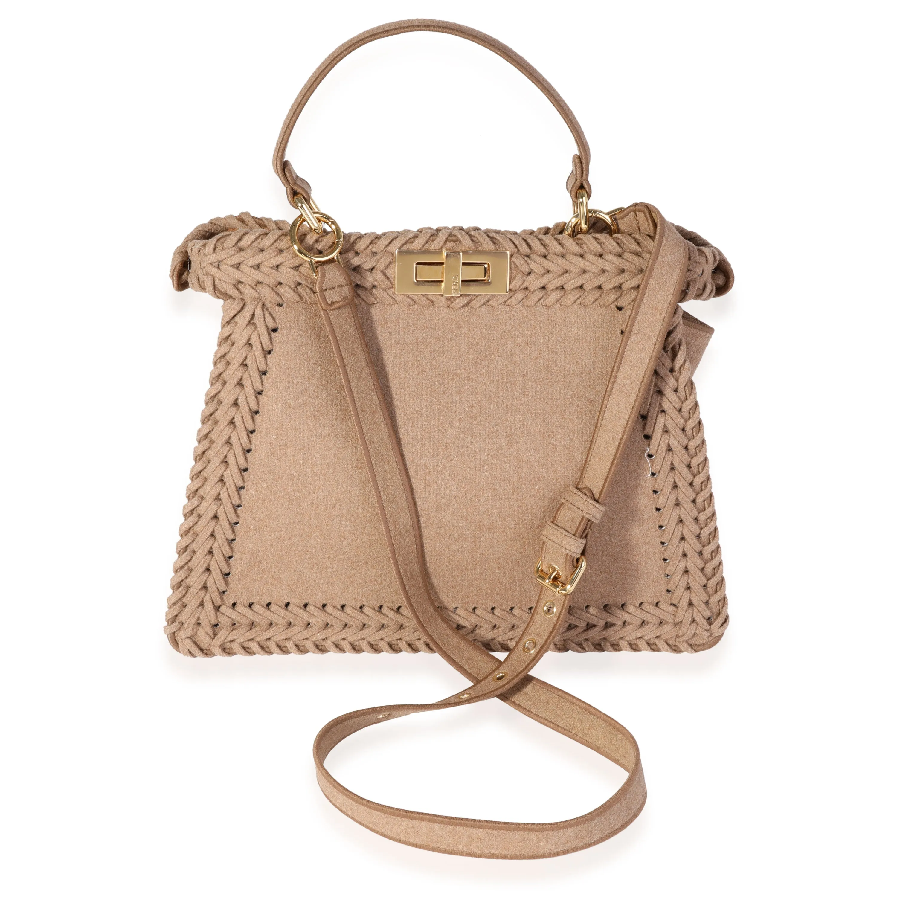 FENDI Beige Flannel Medium Peekaboo ISeeU Bag