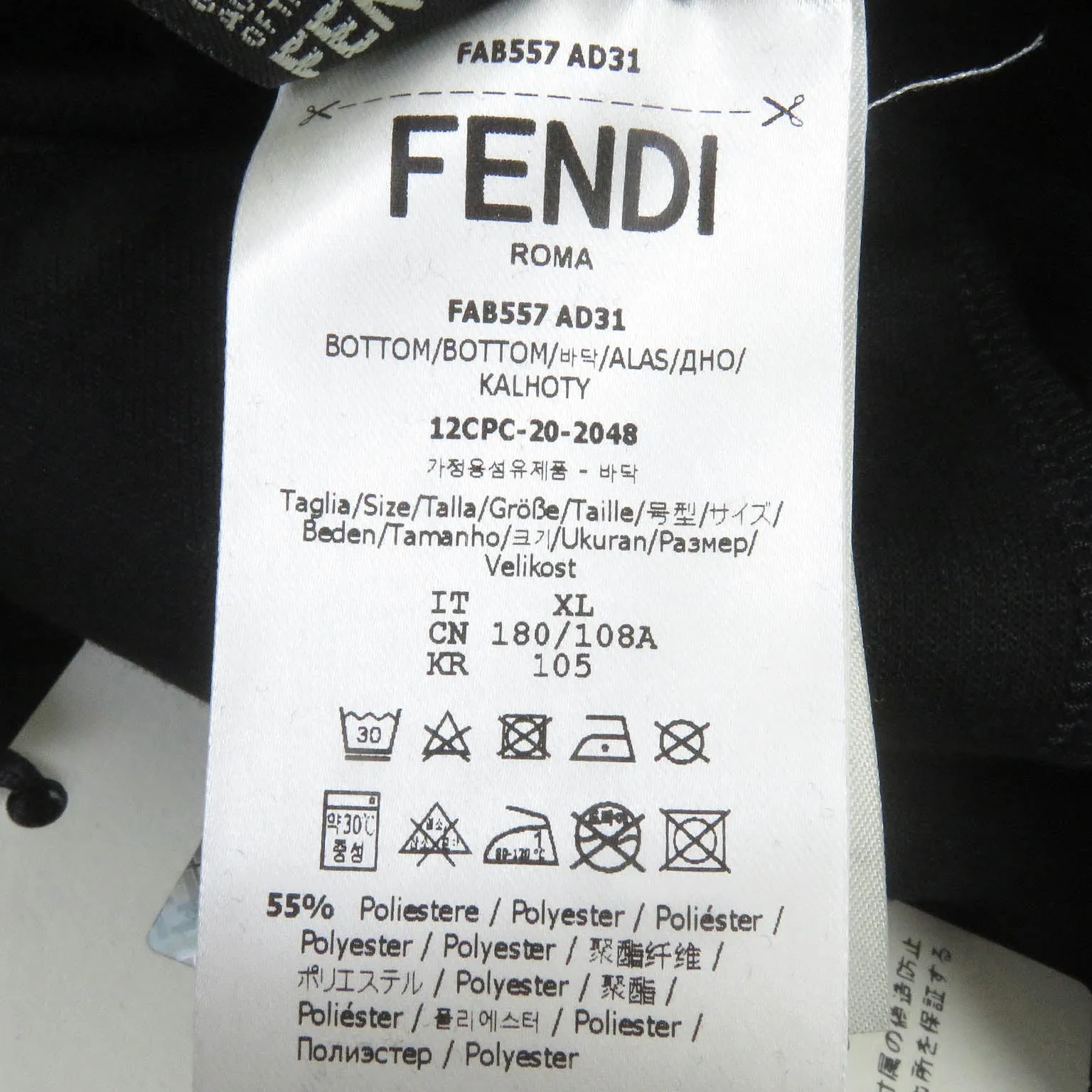 FENDI Pants FAB557 polyester Black type XL