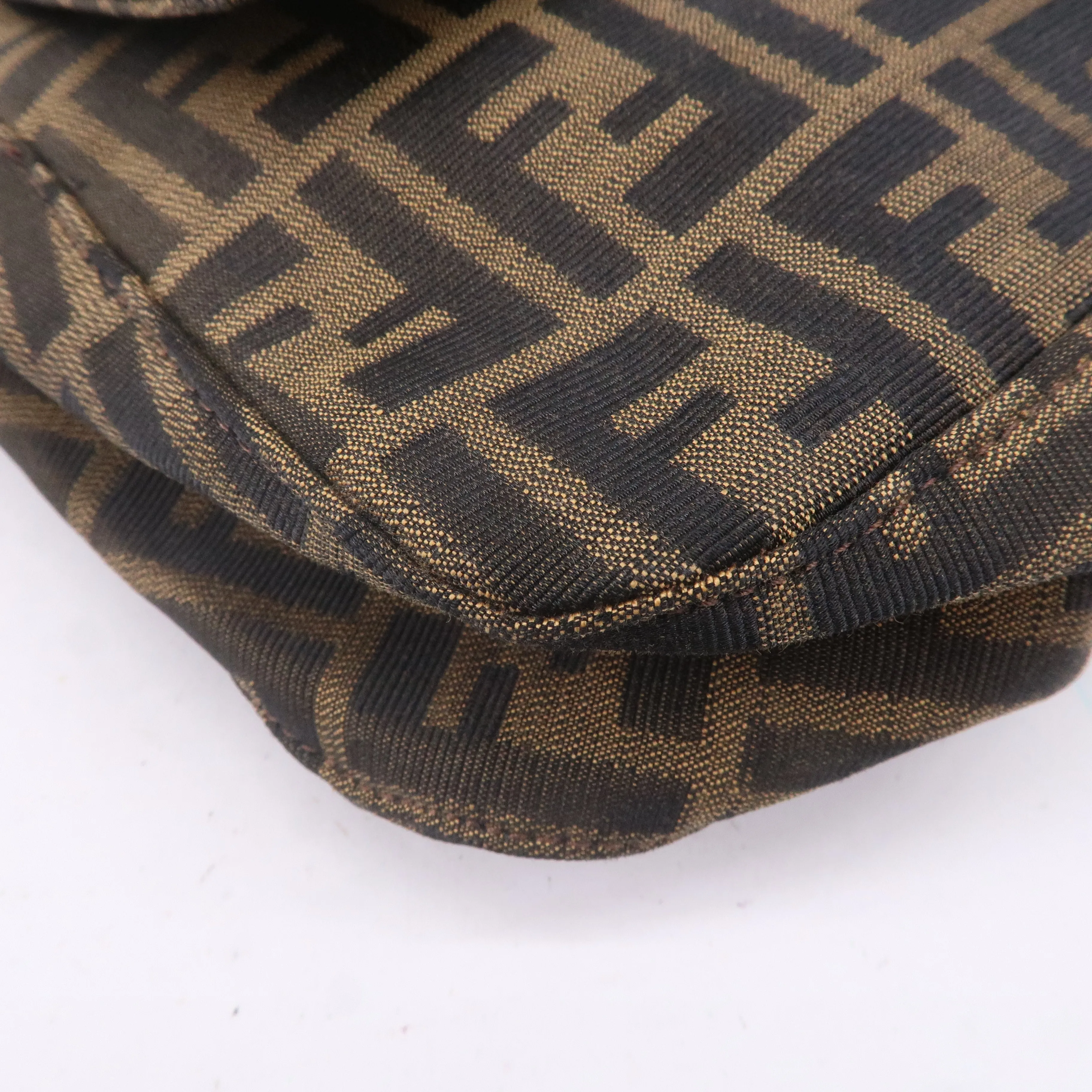 FENDI Zucca Canvas Leather Shoulder Bag 26325