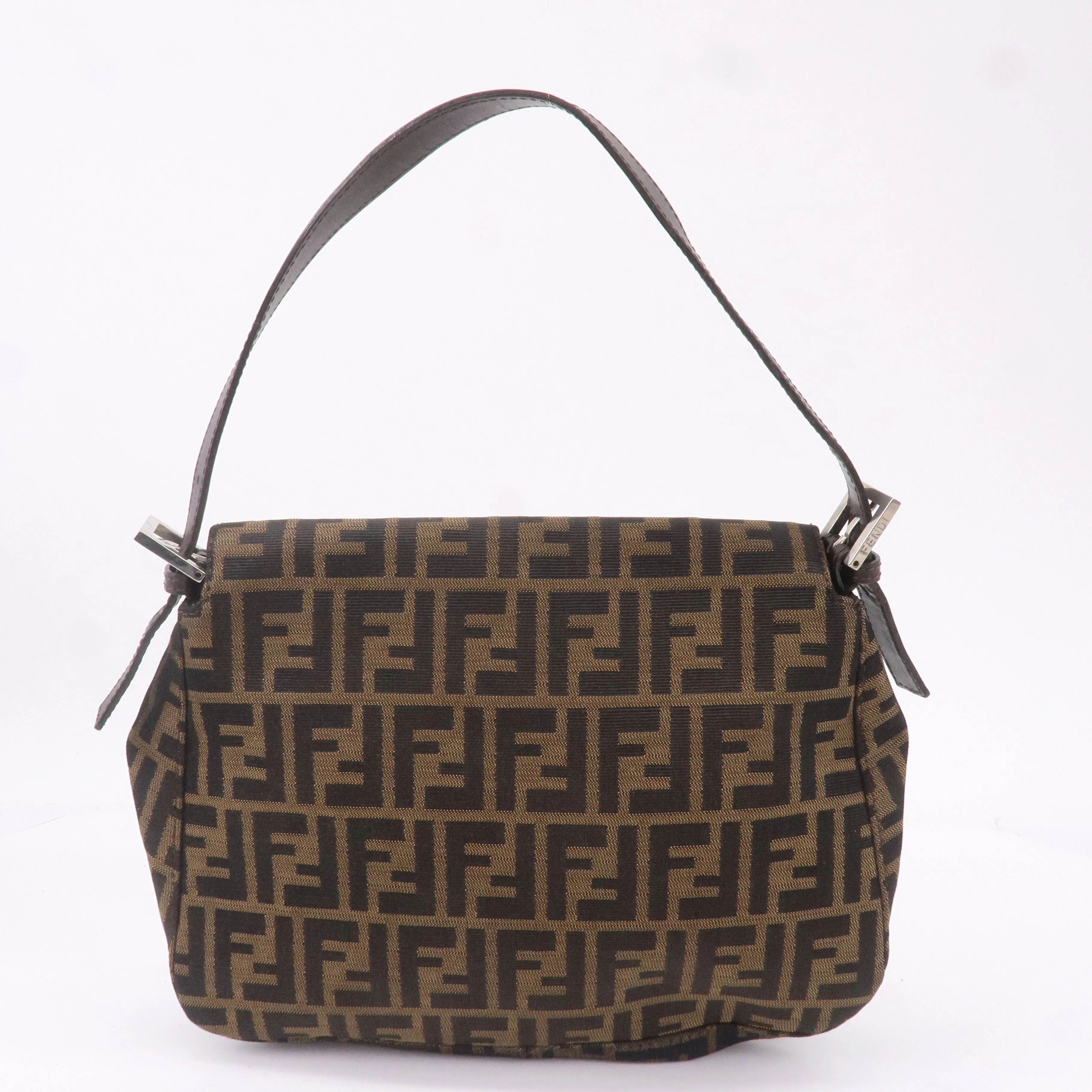 FENDI Zucca Canvas Leather Shoulder Bag 26325