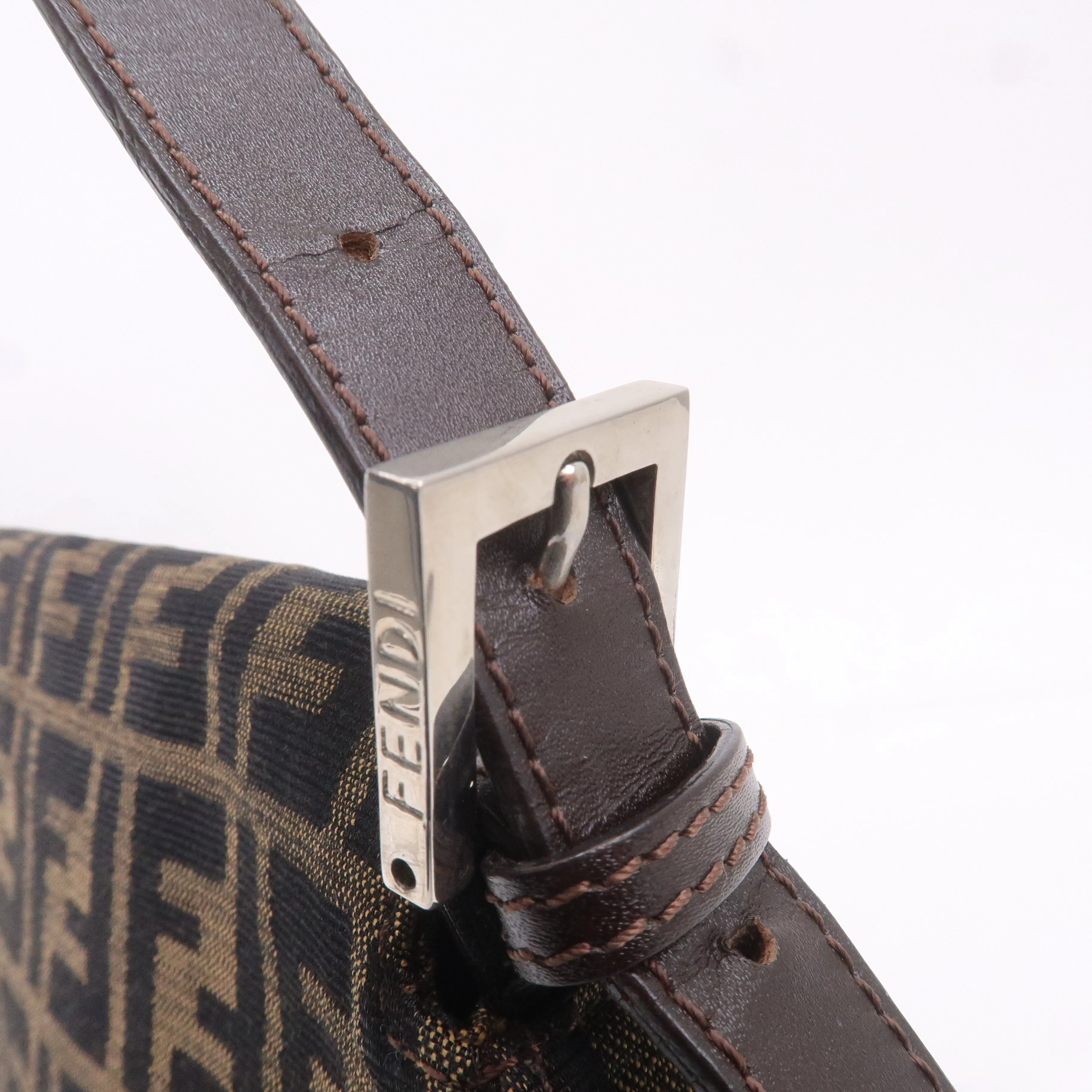 FENDI Zucca Canvas Leather Shoulder Bag 26325