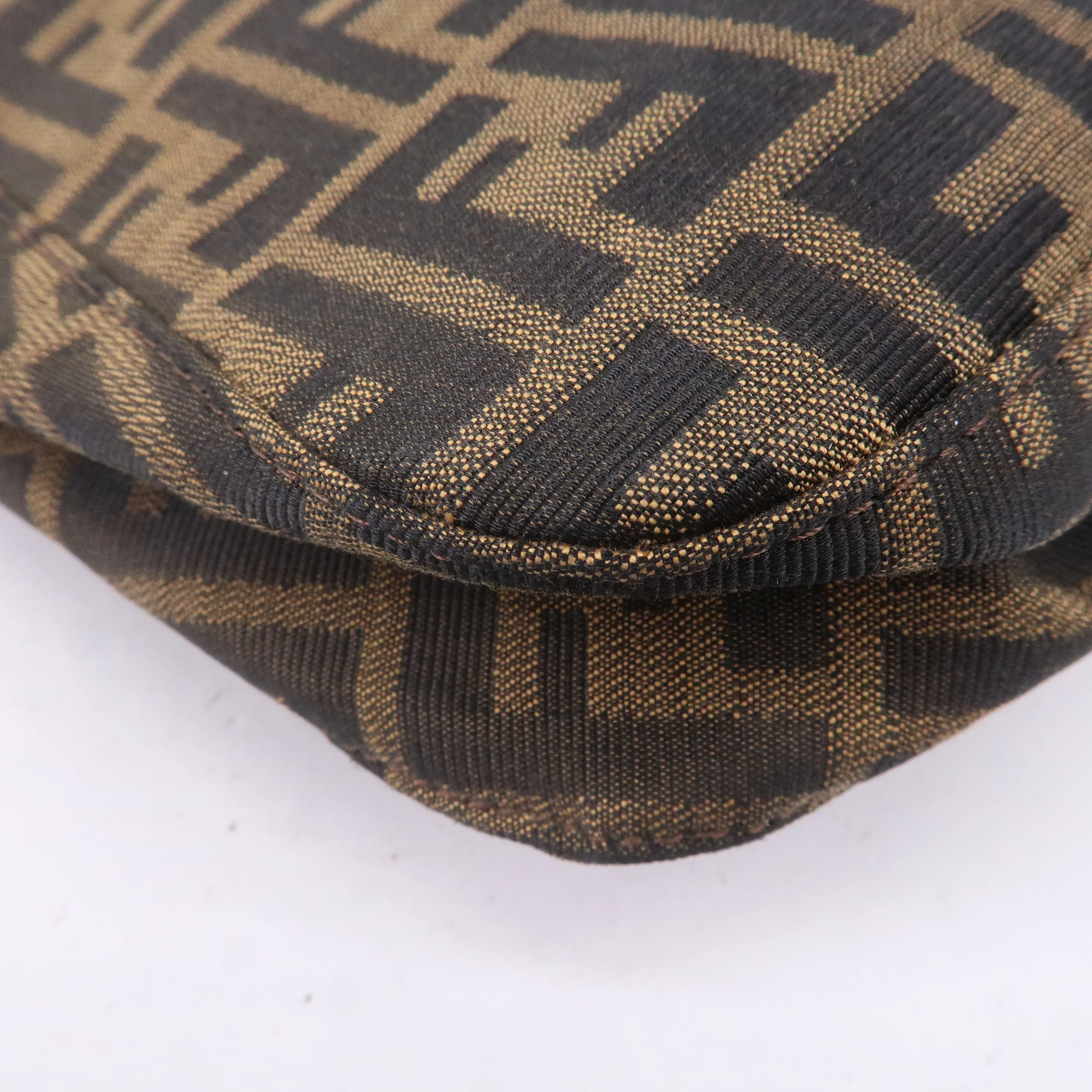 FENDI Zucca Canvas Leather Shoulder Bag 26325