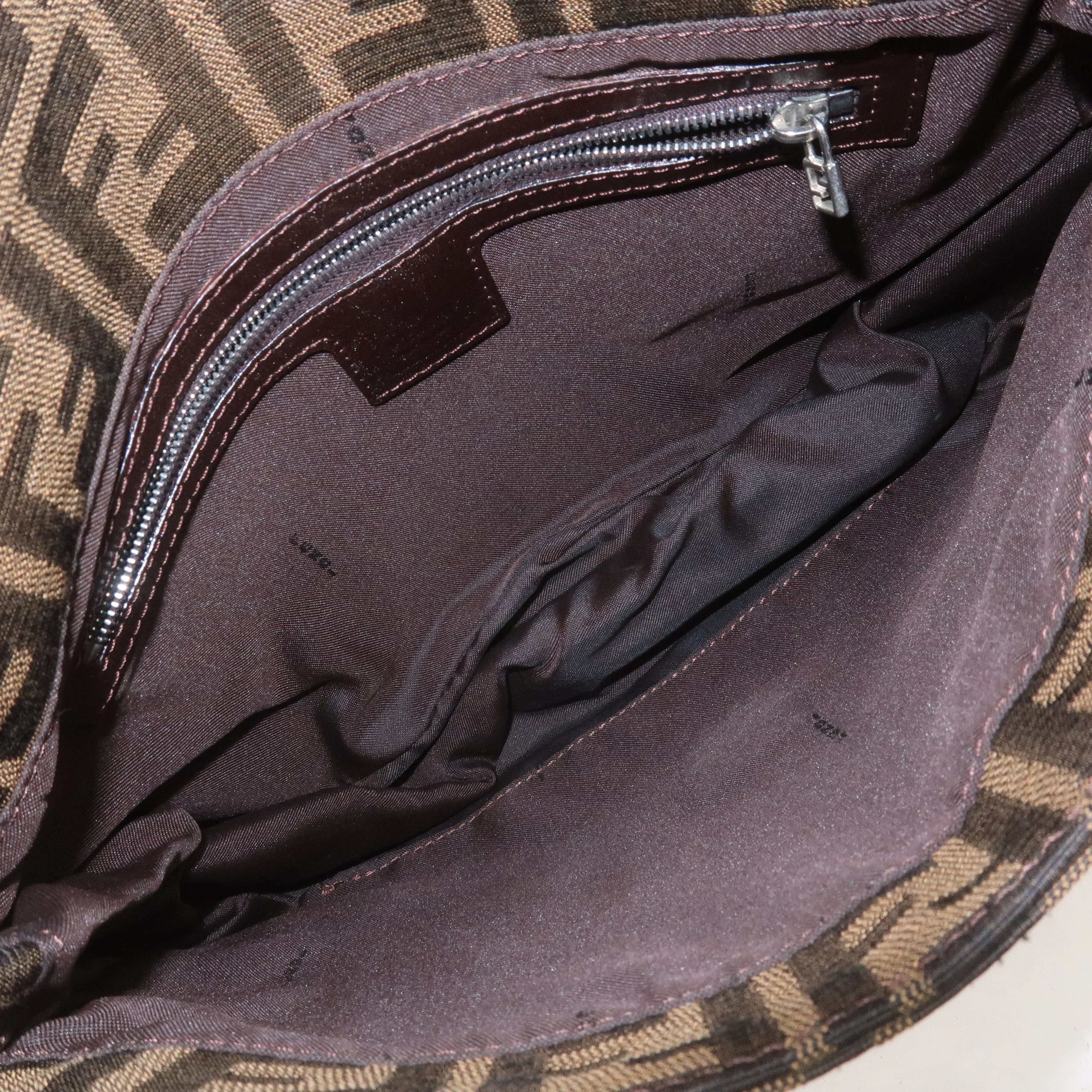 FENDI Zucca Canvas Leather Shoulder Bag 26325