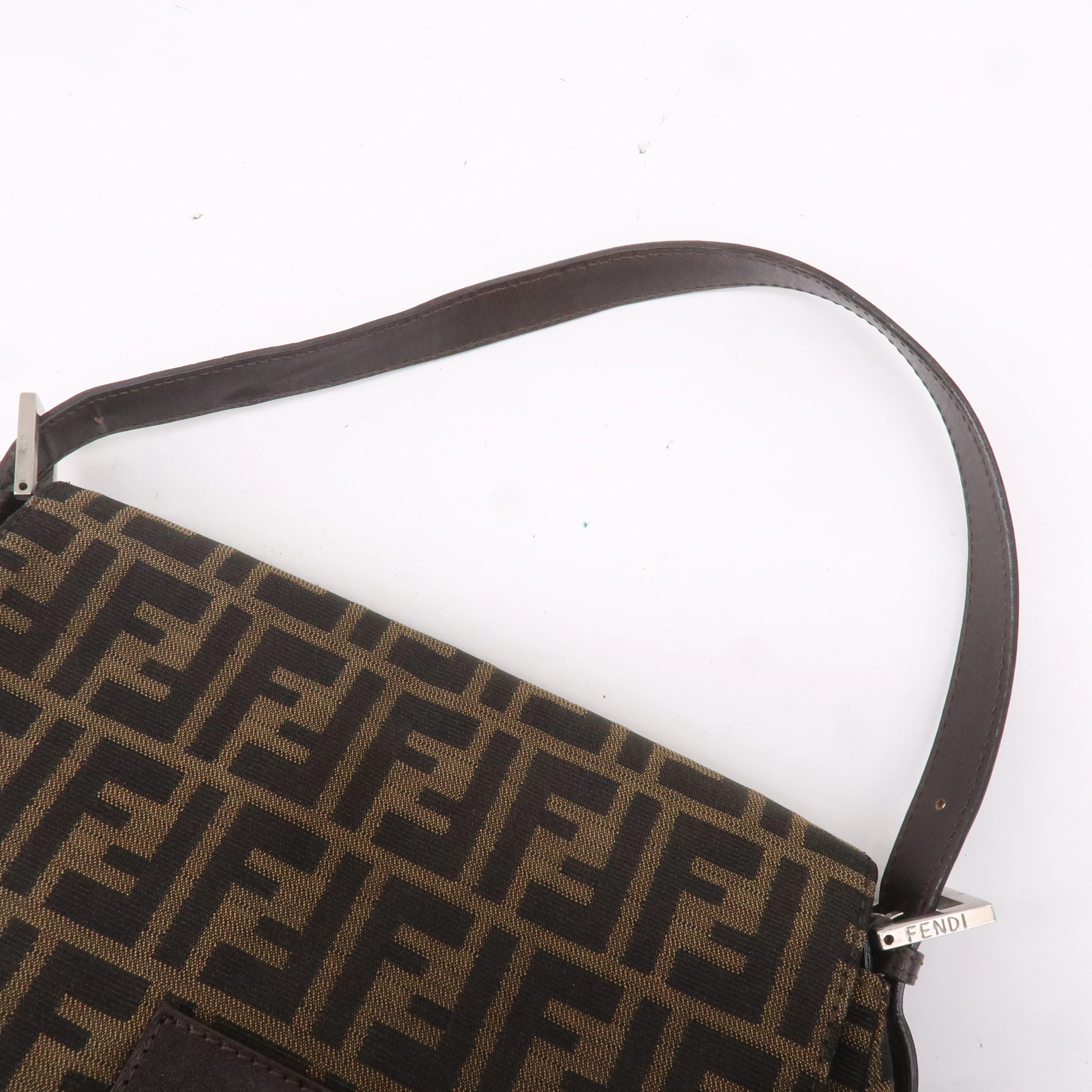 FENDI Zucca Canvas Leather Shoulder Bag 26325