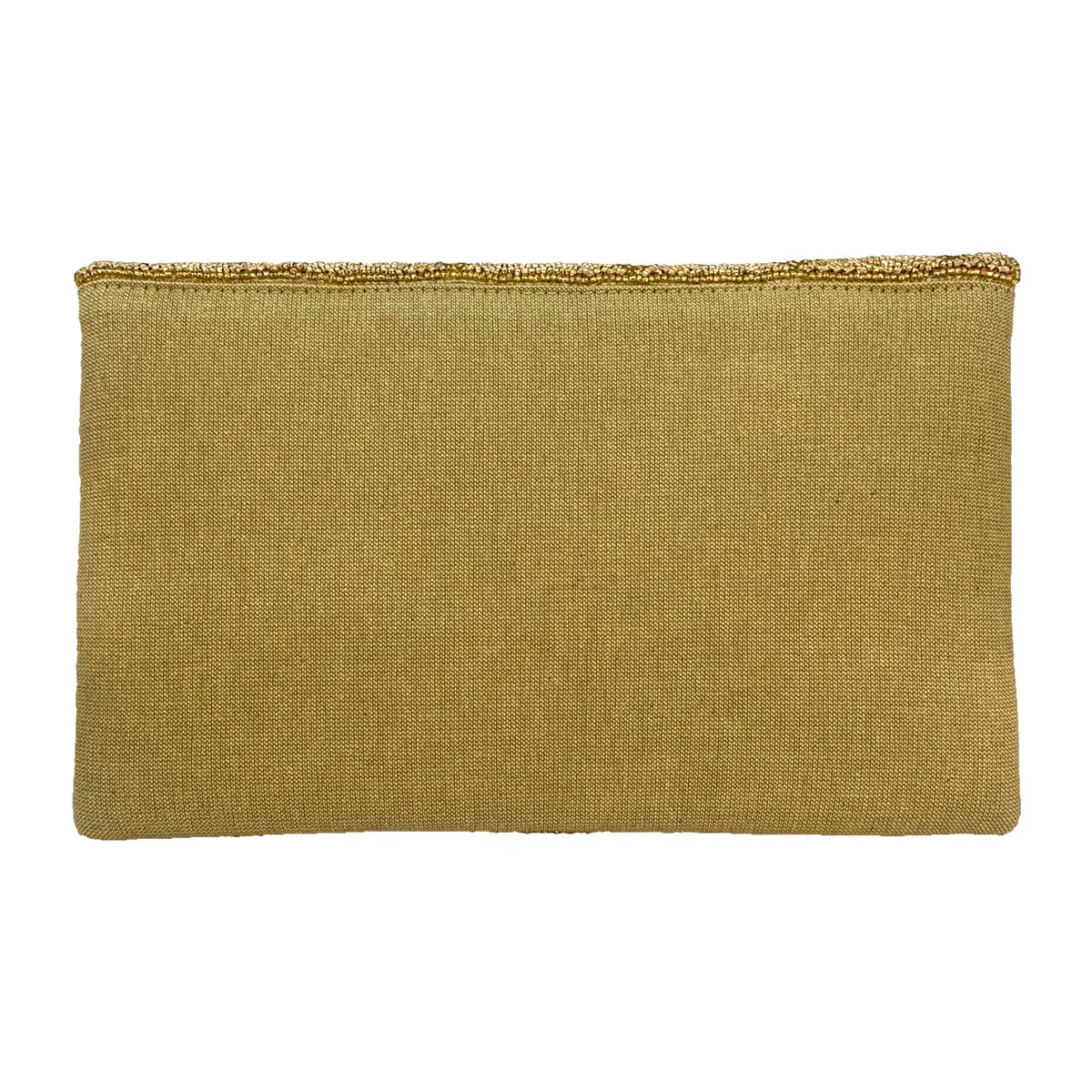 Gold Scallop Beaded Clutch