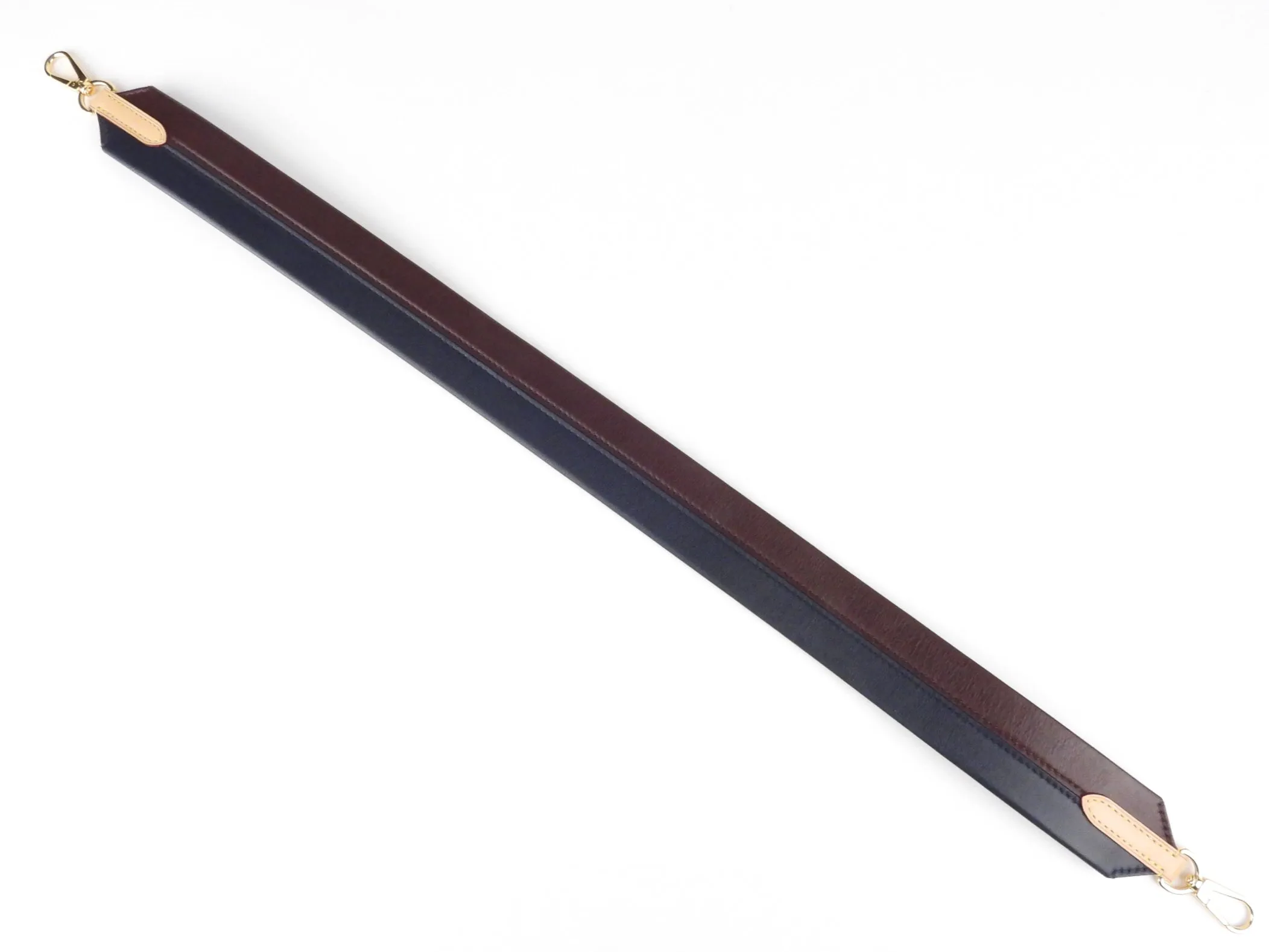 Louis Vuitton Burgundy and Navy Padded Leather Shoulder Strap