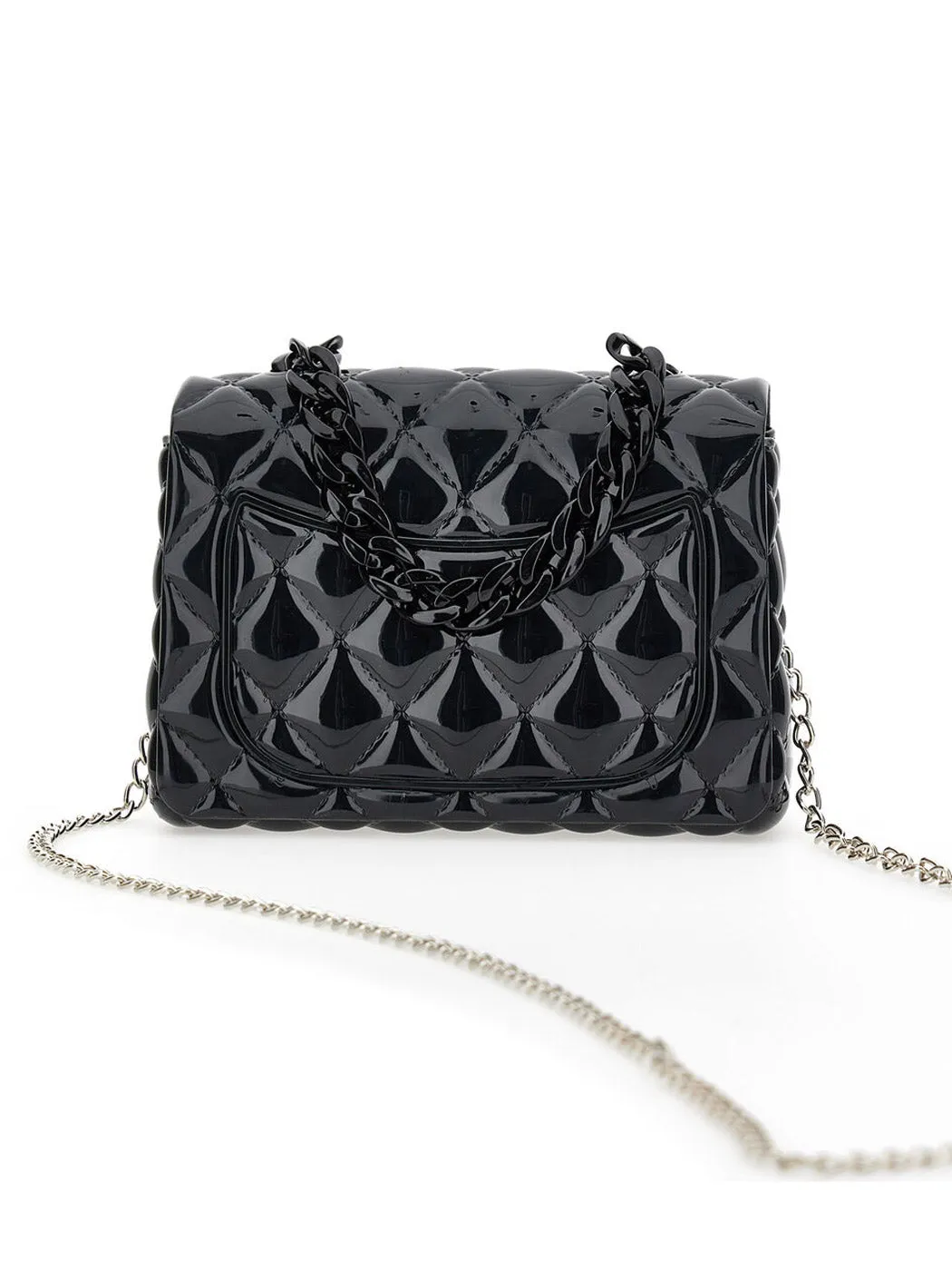 MONNALISA Black handbag with rhinestone for girl-17A005