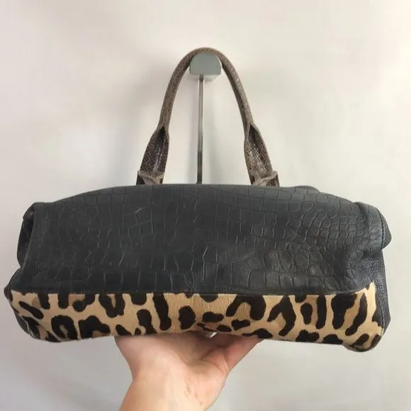 Paule Ka Animal Pony with Black Leather Bag