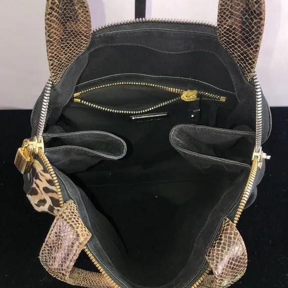 Paule Ka Animal Pony with Black Leather Bag