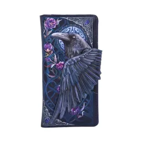 Ravens Flight Black Wing Floral Embossed Purse