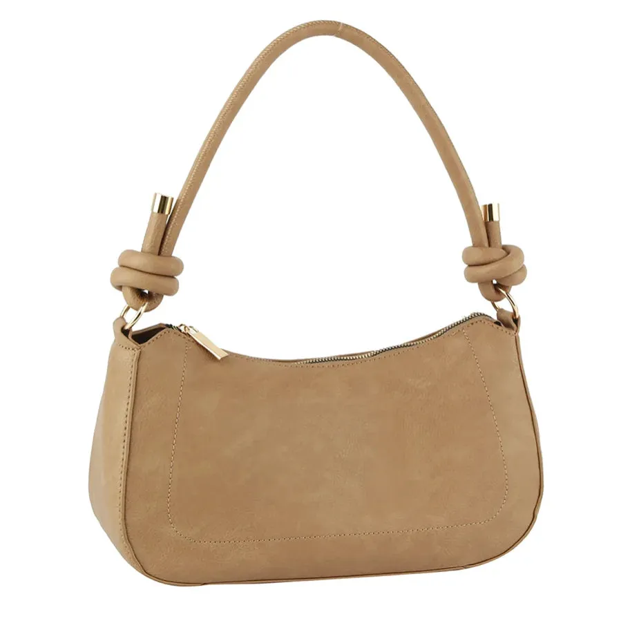 Smooth Knot Zipper Shoulder Bag