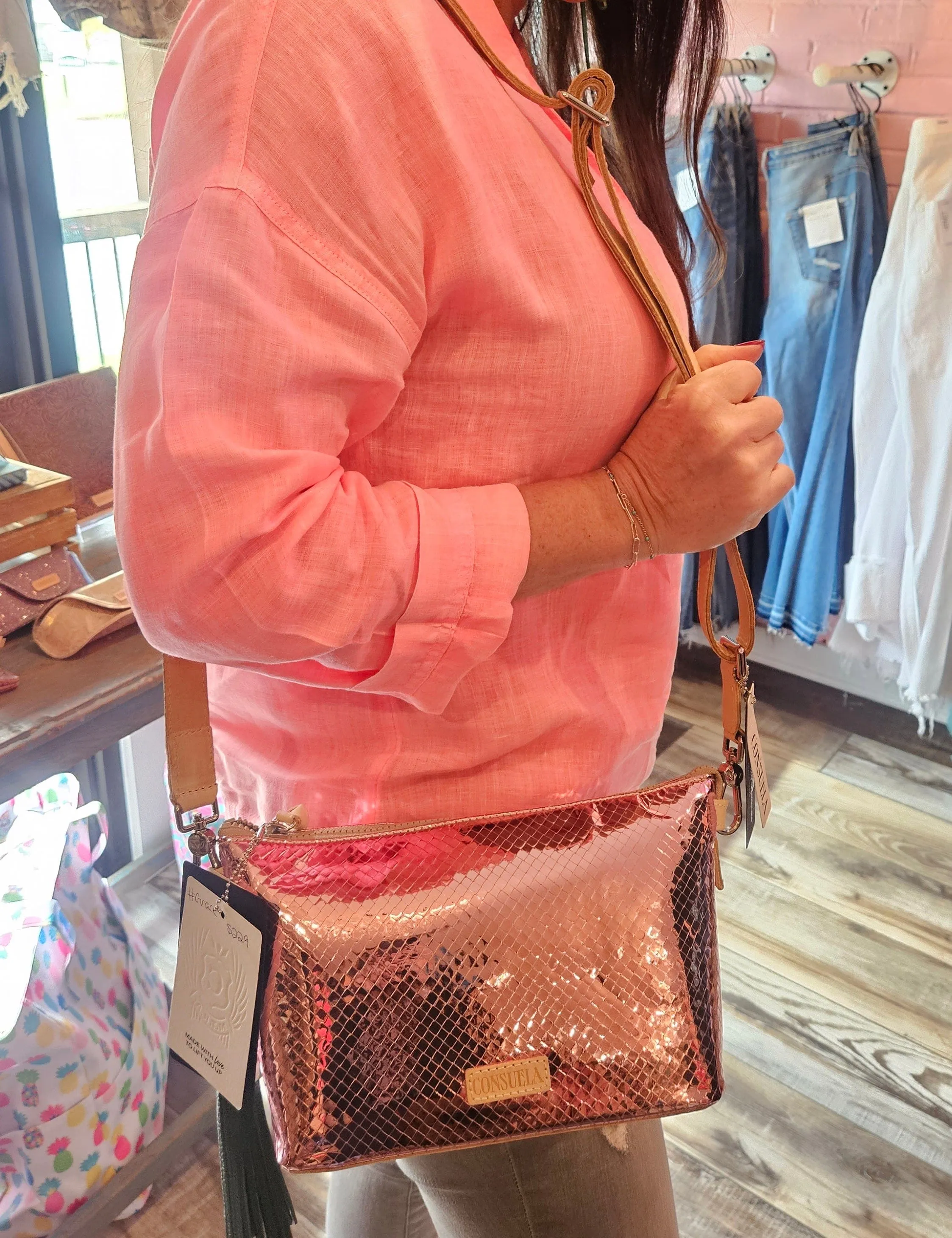 The Diego leather purse strap